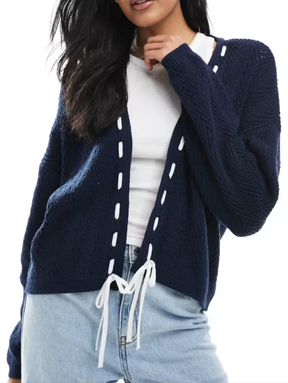 XS‎ NWT Hollister Navy Open Front Knit Cardigan